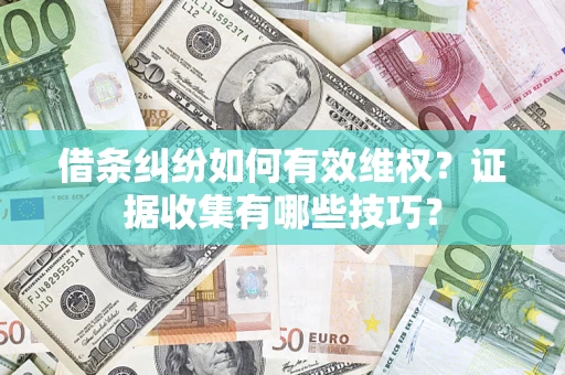 北京借条纠纷如何有效维权？证据收集有哪些技巧？